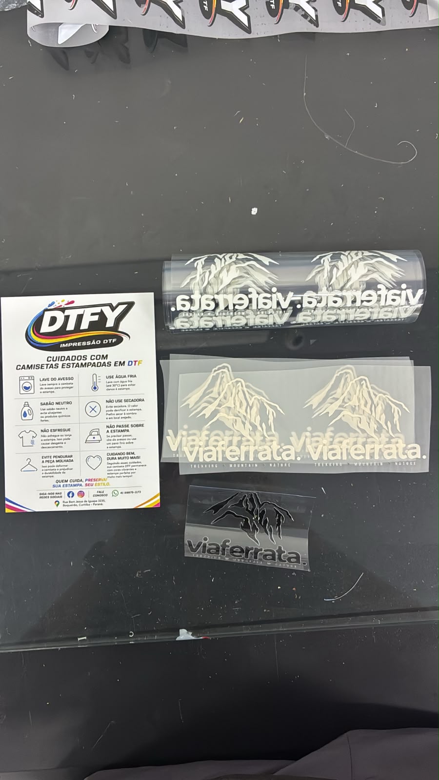 Pedido real de transfers DTF entregue pela DTFY
